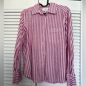 Pink and White Striped Shirt Banana Republic